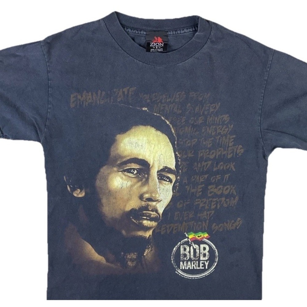Vintage Bob Marley T-Shirt Y2K Zion 2007 Rootswear Graphic Tee Crewneck Men Sz S